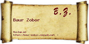 Baur Zobor névjegykártya